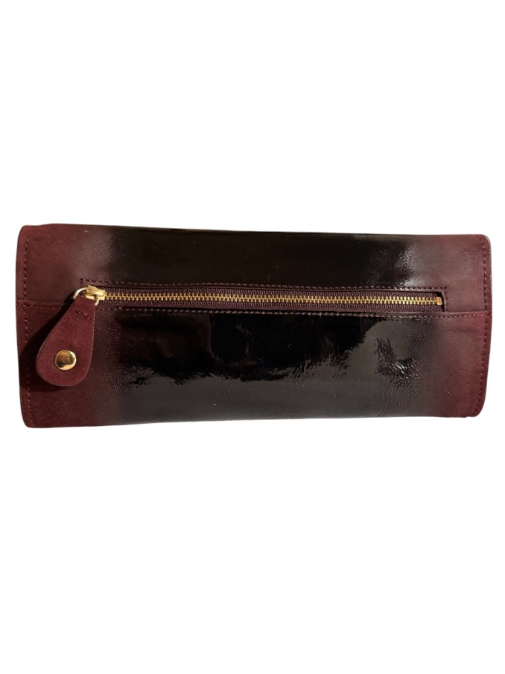 NWOT Tre Vero Nubuck Leather Ox Blood Clutch Bag